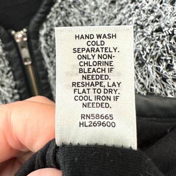 TROUVÉ | Cropped Contemporary Black White Textured Zip Jacket | Size Large - Picture 8 of 8